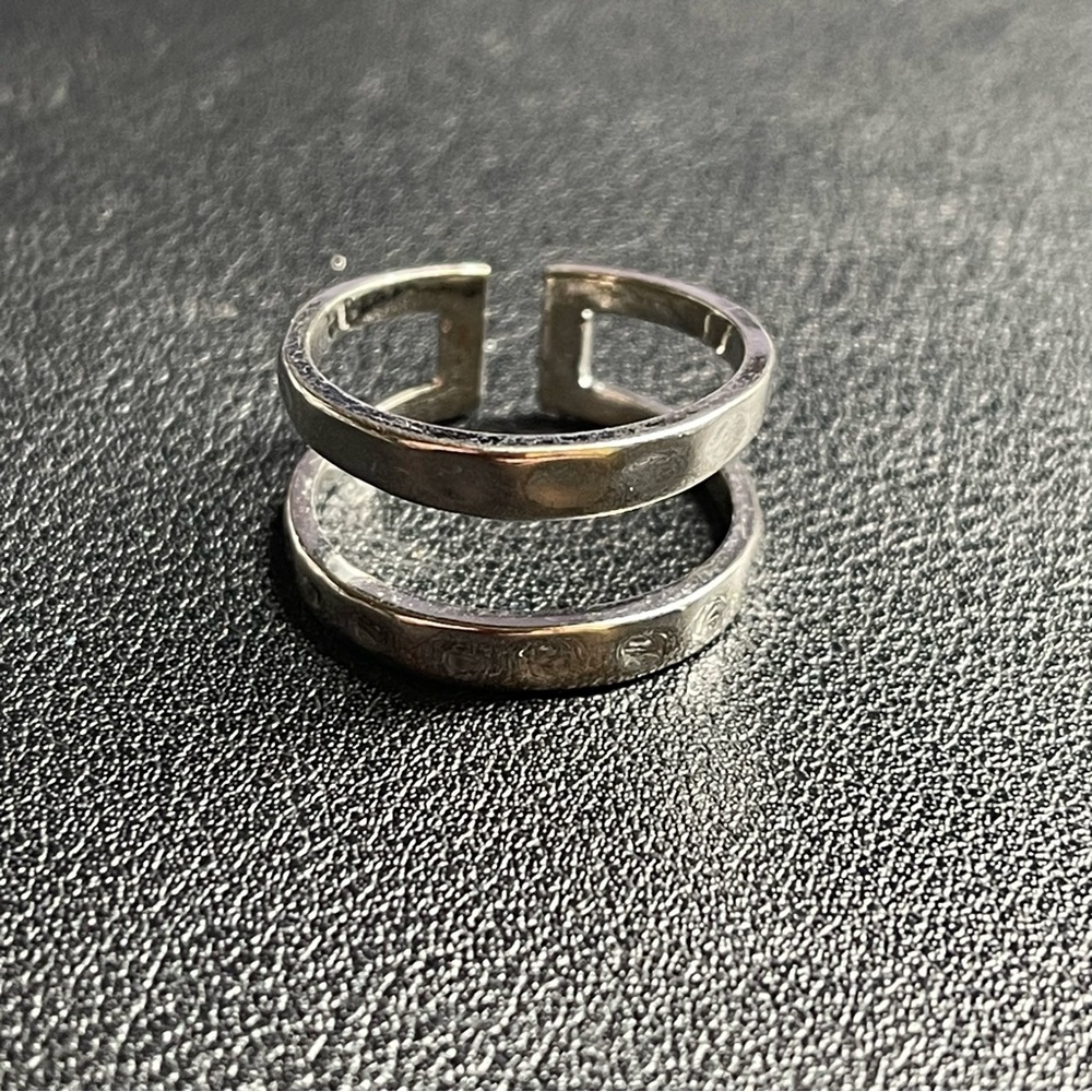 Kendra Scott Zorte Double Hammered Band Ring Silver Plated Size 7.5